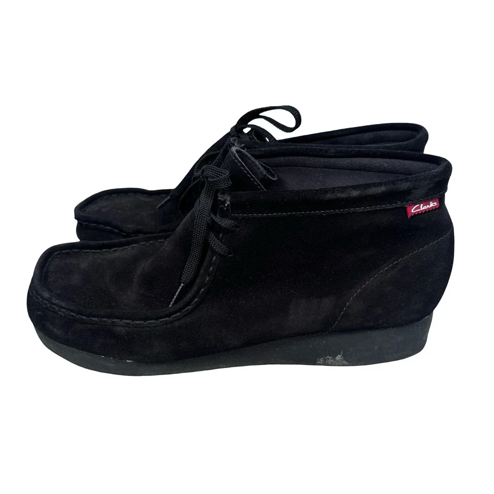 Clarks Wallabee Boot Mens 11 M Black Suede Chukka Moccasin Toe 78731 07/07